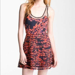 Parker Silk/Mesh Floral Dress - S